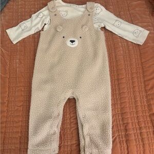 Carter's Cream Fleece Baby Overalls